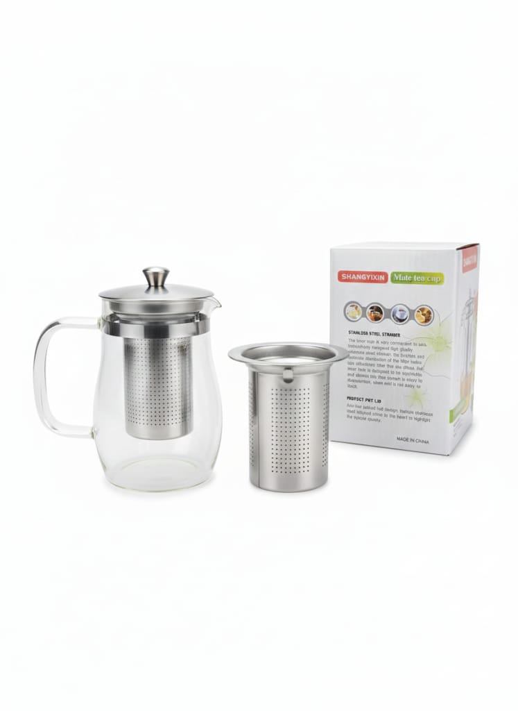 Tetera de Vidrio Templado con Infusor 750ml - Acero Inoxidable