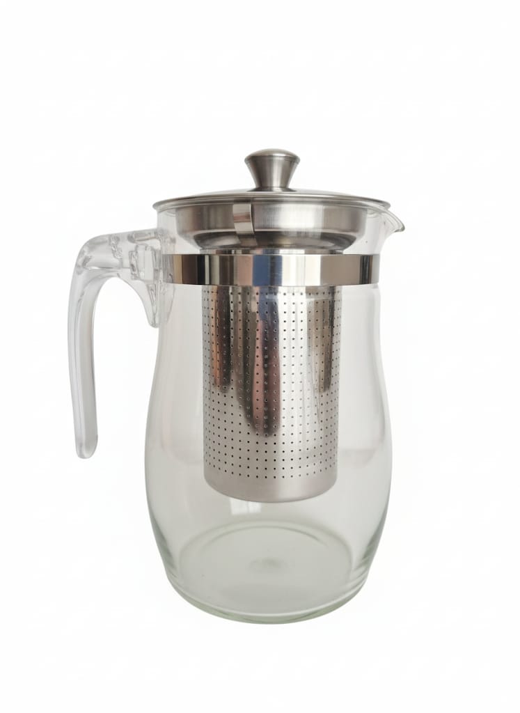 Tetera de Vidrio Templado con Infusor 750ml - Acero Inoxidable